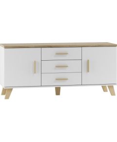 Cama Meble Cama sideboard LOTTA 150 2D3S white + sonoma oak