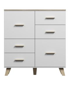 Cama Meble Cama Sideboard LOTTA 110 2D4S white/sonoma oak