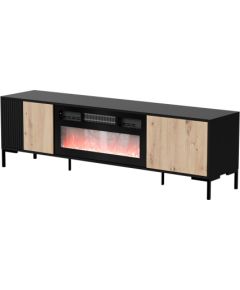 Cama Meble Cama RTV Cabinet MERCI 180 x 40 x 53.5 cm black/oak artisan + fireplace