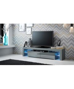 Cama Meble TV SOLO cabinet 200x45x35 grey/gloss grey