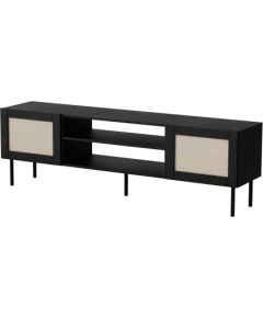 Cama Meble RTV cabinet JUTA 180x39.5x55.5 black + linol calabria