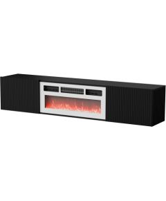 Cama Meble Cama RTV ROTA 183x35x37 black matt + white mantelpiece