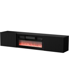 Cama Meble Cama RTV cabinet ROTA 183x35x37 black matt + black fireplace