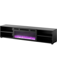 Cama Meble RTV cabinet POLO 180x33x39 black + fireplace black