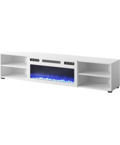 Cama Meble RTV cabinet POLO 180x33x39 white + fireplace white