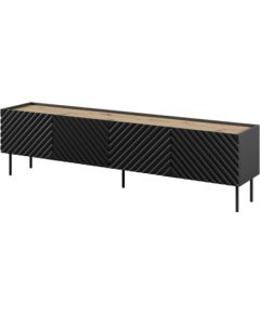 Cama Meble 4D RTV cabinet ONDA 200x40x35-54 black (standing or wall mounted)