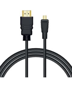 Savio CL-40/M HDMI (M) - micro HDMI (M) cable with Ethernet, 2m, Black