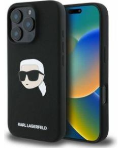 Karl Lagerfeld Apple  iPhone 16 Pro Max hardcase Silicone Karl Head Print MagSafe Black