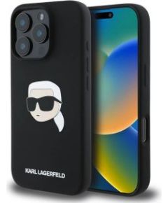 Karl Lagerfeld Apple  iPhone 16 Pro hardcase Silicone Karl Head Print MagSafe Black