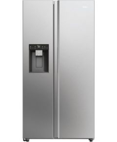 Haier SBS 90 Serie 5 HSW59F18EIMM side-by-side refrigerator Freestanding 601 L E Platinum, Stainless steel