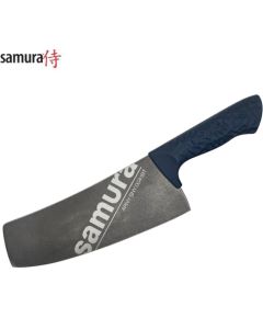 Samura Arny Stonewash Cleaver нож 208мм AUS-8 Синяя комфортная ручка из TPE HRC 59