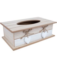 Tissue box HAZEL 27x16xH9cm, white/beige