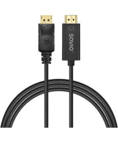 Kabelis Savio DisplayPort - HDMI 1.5m