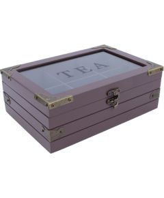 Tea box HASEL 24x17xH9cm, burgundy red