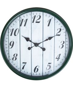 Wall clock BARRY D40cm, green frame, wood wall print