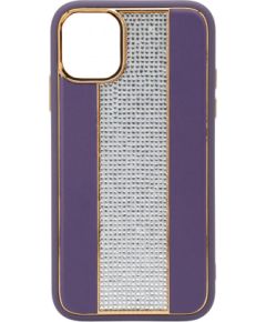 iLike Apple  iPhone 11 Diamonds and Leather Case Purple