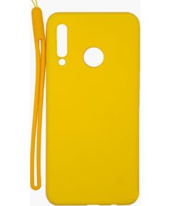 Evelatus Huawei  P30 Lite Soft Touch Silicone Case with Strap Yellow