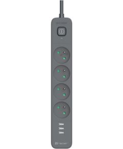 Tracer 47027 Power Line+ 1.5m (4 outlets +3x USB A, 5V 2,4A)