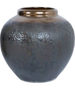 Ceramic vase TITAN STONE H18cm, black green texture