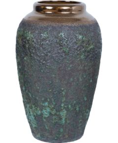 Ceramic vase TITAN STONE H27cm, black green texture