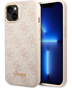 Guess PC|TPU 4G Metal Camera Outline Case for iPhone 14 Pink