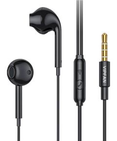 Wired in-ear headphones VFAN M15, 3.5mm jack, 1m (black)