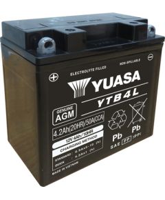 Yuasa 4.2Ah 50A AGM (WC) Moto Akumulators 121x71x93mm