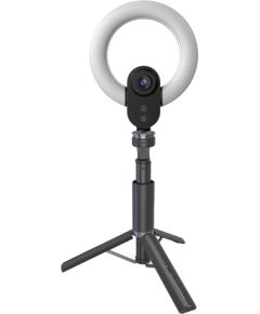 LORGAR Circulus 910, Streaming web camera, 5MP 2592X1944 max resolution, up to 60fps, 1/2.8", Sony STARVIS CMOS image sensor, full glass lens, 5.5'' built-in ring light (1700-14 000K), foldable tripod, auto focus, dual microphones with AI noise reduction,