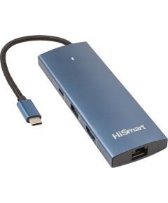 Extradigital Aдаптер USB Type-C - HDMI, LAN, 3x USB Type-A, 1x USB Type-C, PD100W, SD+TF