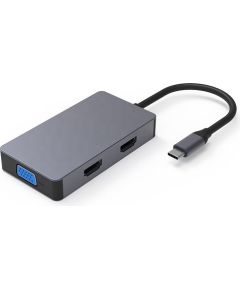 Extradigital Aдаптер USB Type-C - 2x HDMI, 1x VGA, 1x USB Type-A, 1x USB Type-C PD60W