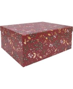 Box ARIEL-9, with a lid 21x15xH9cm, red/gold