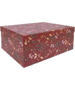 Box ARIEL-8, with a lid 23x16,5xH10cm, red/gold