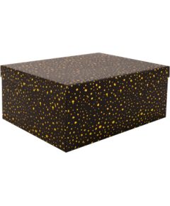 Box DIANA-7, with a lid 25x18xH10,5cm, black/gold