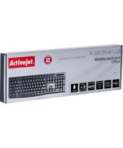 Activejet K-3803SW Keyboard wireless battery powered by 1x 1.5V AAA black