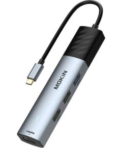 HUB 5in1 MOKiN USB-C PD 3.0 100W (silver)