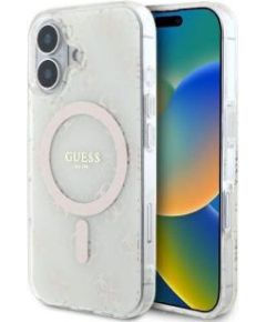 Guess Apple  iPhone 16 hardcase IML 4G Background MagSafe White