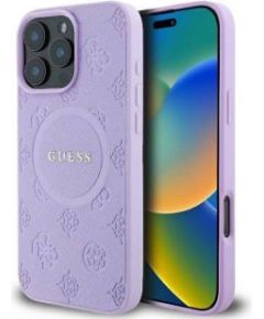 Guess Apple  iPhone 16 Pro Max Saffiano Peony Stamp MagSafe Case Purple