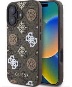 Guess Apple  iPhone 16 PU 4G Peony MagSafe Case Brown