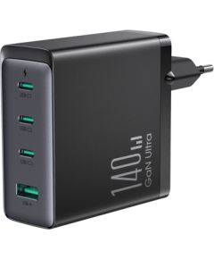 Joyroom   GaN 140W fast charger 3 x USB-C / USB-A Joyroom JR-TCG05EU - black + USB-C - USB-C 240W 1.2m cable