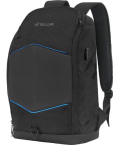 Tellur 15.6 Notebook Backpack Illuminated Strip, USB port, black