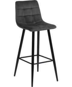 Bar chair CHILLI brownish gray velvet