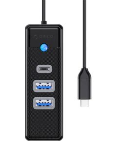 Orico Hub USB-C to 2x USB 3.0 + USB-C, 5 Gbps, 0.15m (Black)