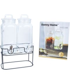 Glass jar TWIN 2x2,3L, with a stand