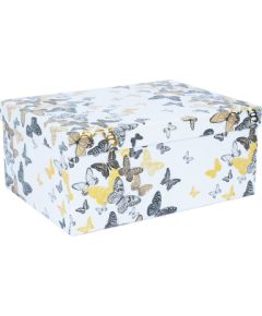 Box DIANA-10, with a lid 19x13xH8cm, white/butterfly