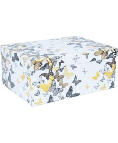 Box DIANA-8, with a lid 23x16,5xH10cm, white/butterfly