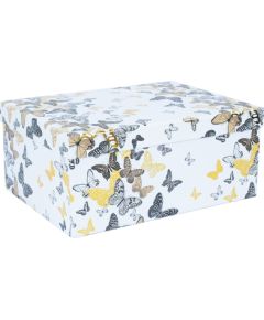 Box DIANA-3, with a lid 33x25,5xH14,5cm, white/butterfly