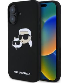 Karl Lagerfeld Apple  iPhone 16 Liquid Silicone Double Heads MagSafe Case Black