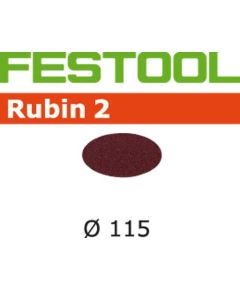 Festool Rotējošajām slīpmašīnām paredzētā smilšpapīra loksnes Rubin2; 115 mm; P120; 50 gab.