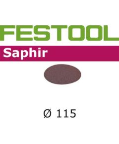 Festool Rotējošajām slīpmašīnām paredzētā smilšpapīra loksnes Saphir; 115 mm; P50; 25 gab.