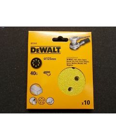 Koka slīpēšanas loksne DeWalt DT3101-QZ; K40; 125 mm; 10 gab.